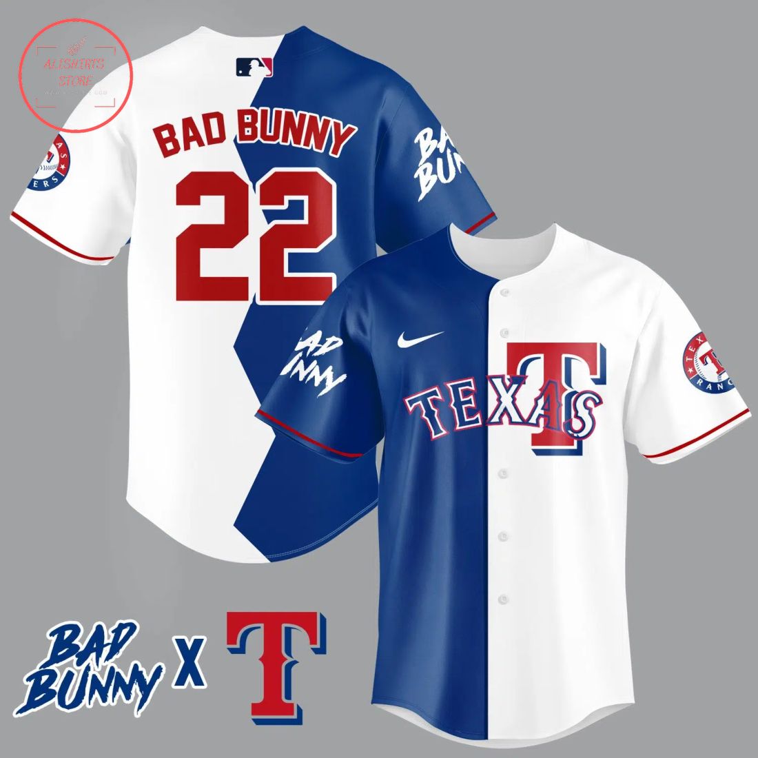 Bad Bunny Texas Rangers Baseball Jersey