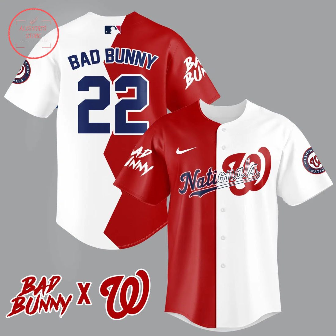 Bad Bunny Washington Nationals Baseball Jersey