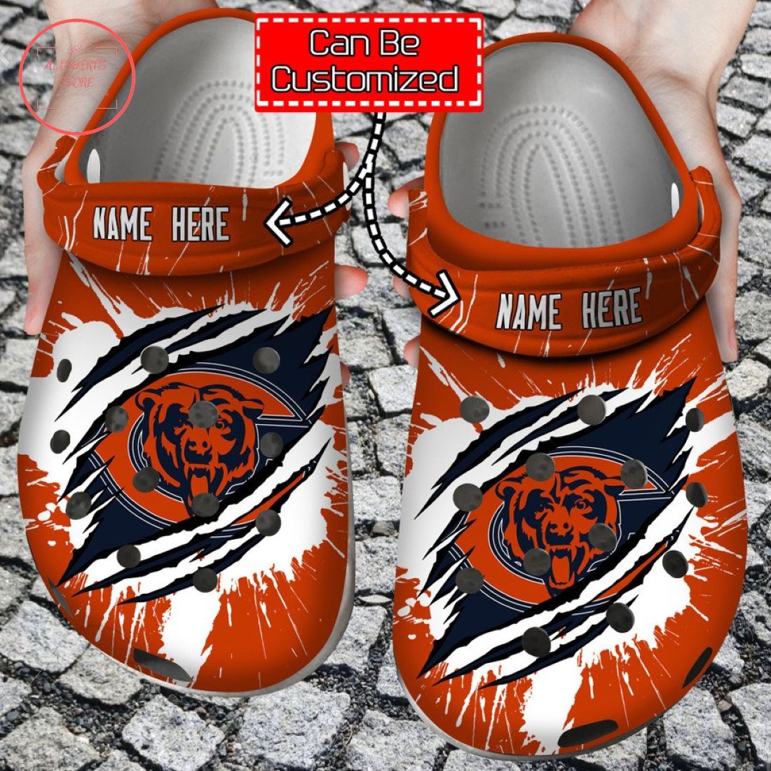 Chicago Bears Customized Crocs Crocband Clog