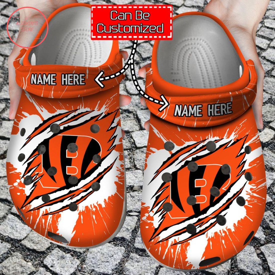 Cincinnati Bengals Customized Crocs Crocband Clog