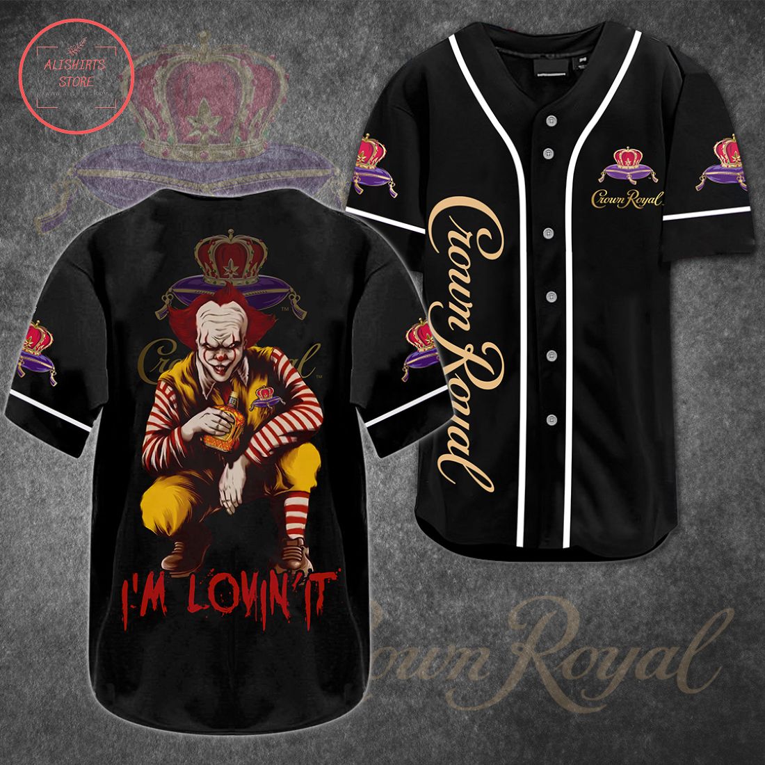 Crown Royal Clown Halloween Baseball Jersey