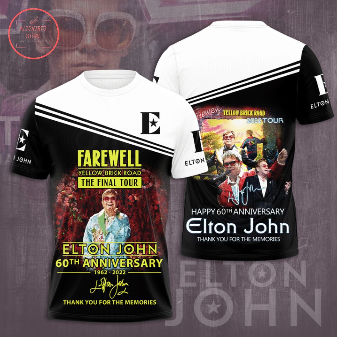 Elton John 60th Anniversary All Over Printed Shirt