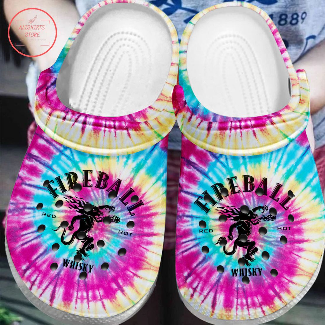 Fireball Tie Dye Crocs Crocband Clog