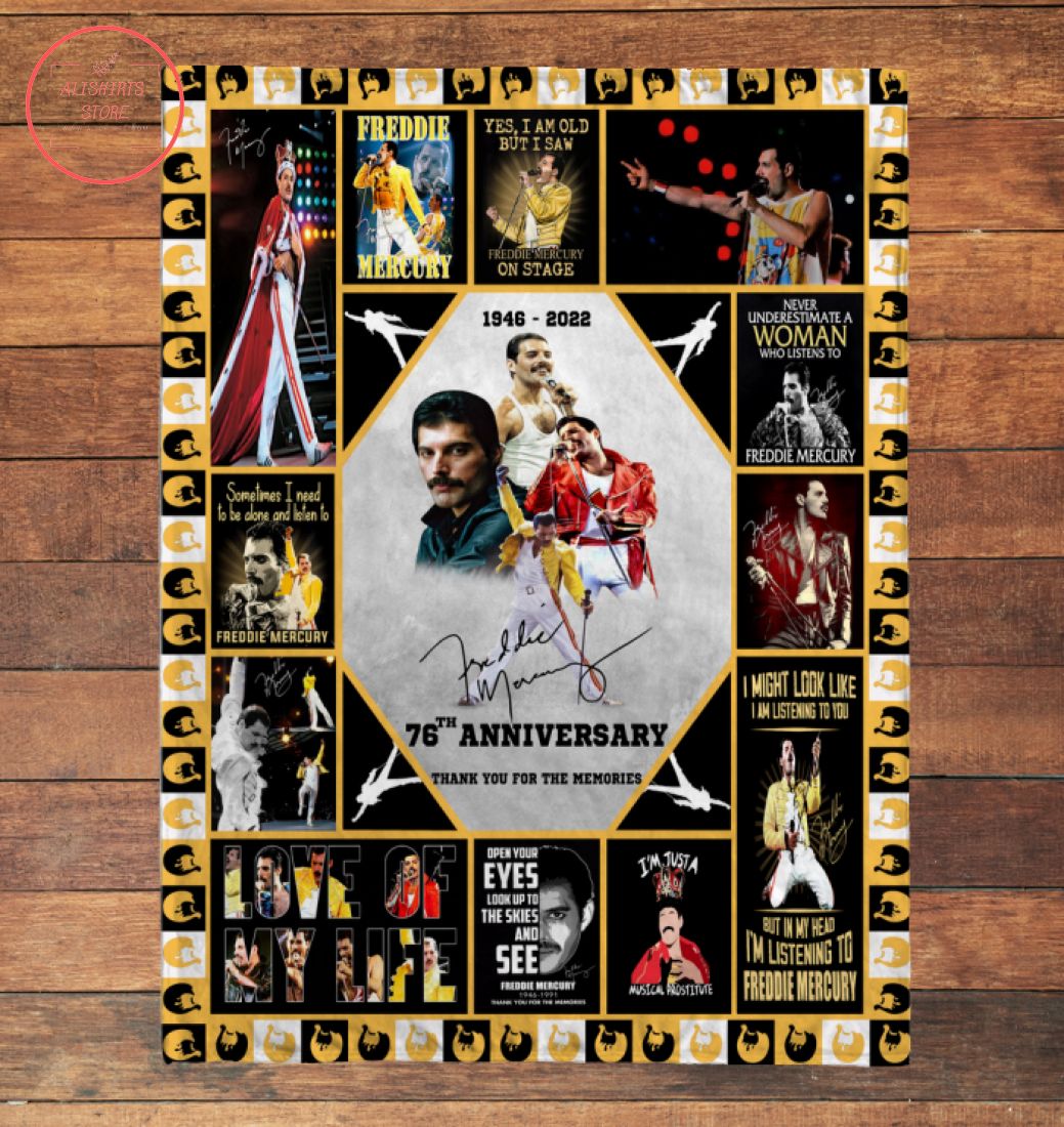 Freddie Mercury 76th Anniversary Fleece Blanket