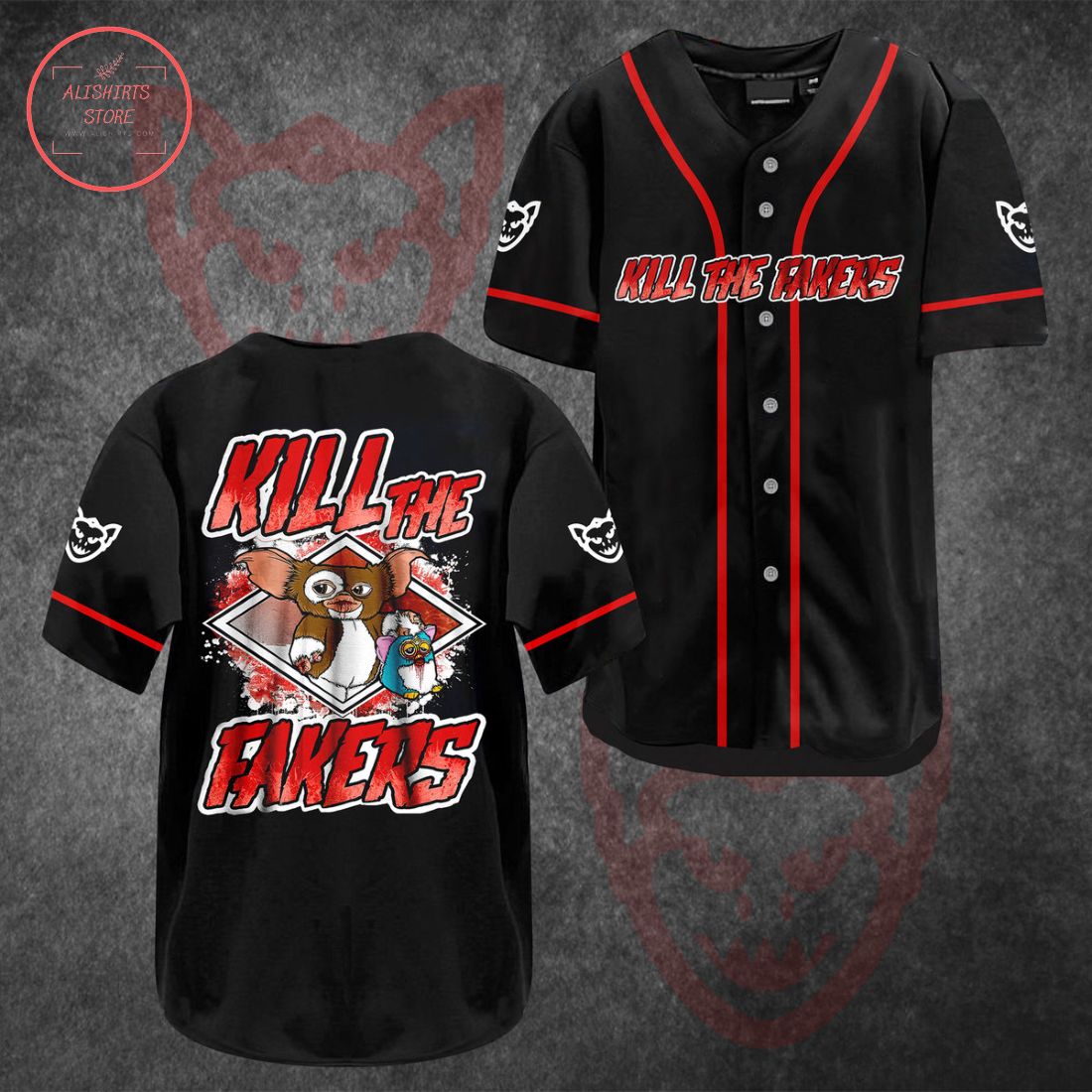 Gremlins Gizmo Kill The Fakers Baseball Jersey