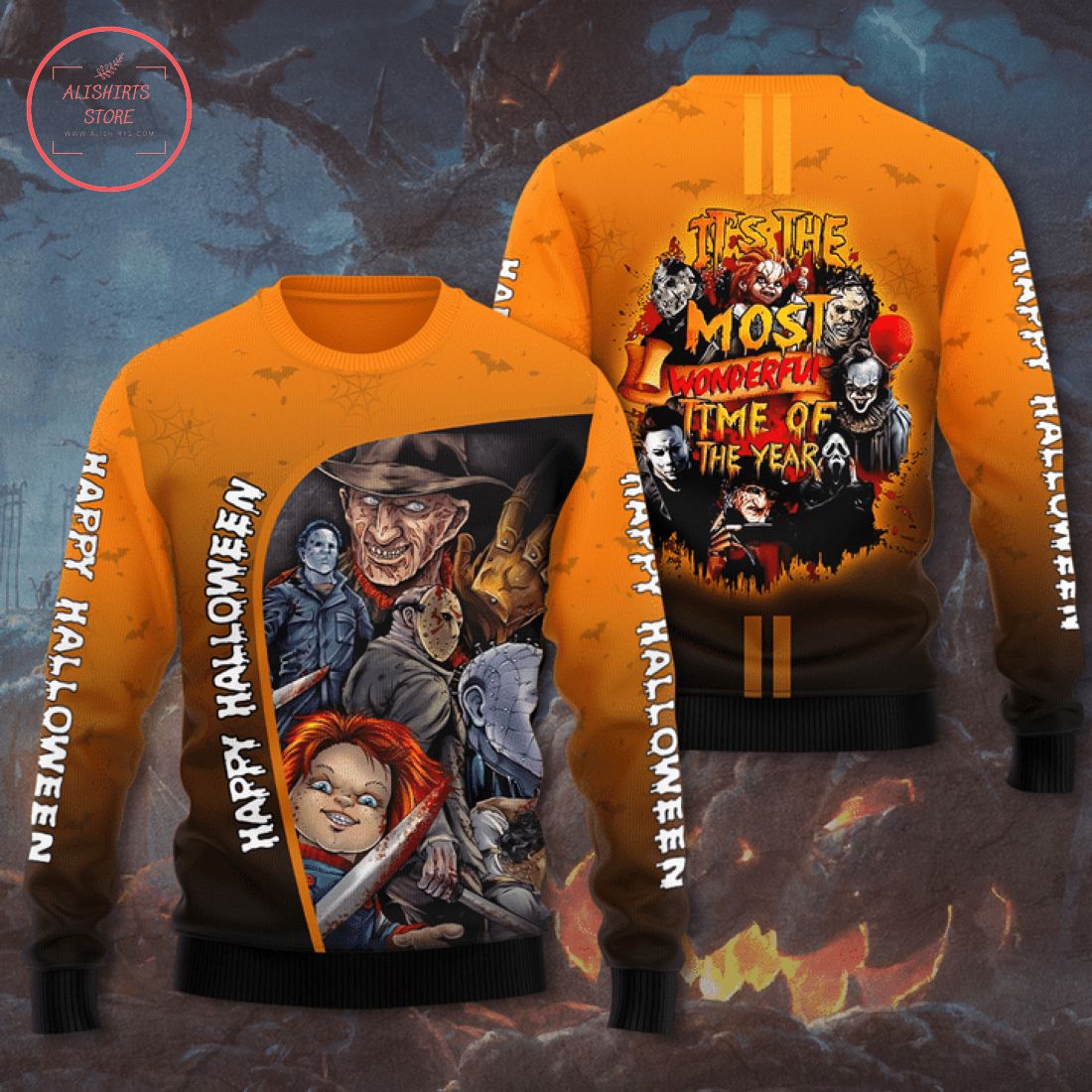 Happy Halloween All Over Printed Shirt 3d