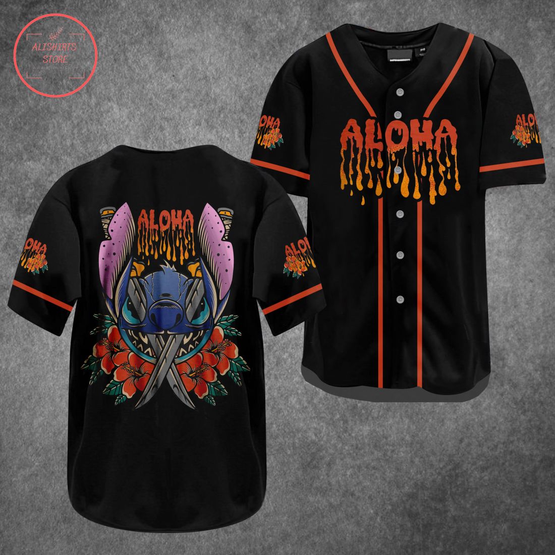 Horror Aloha Stitch Baseball Jersey