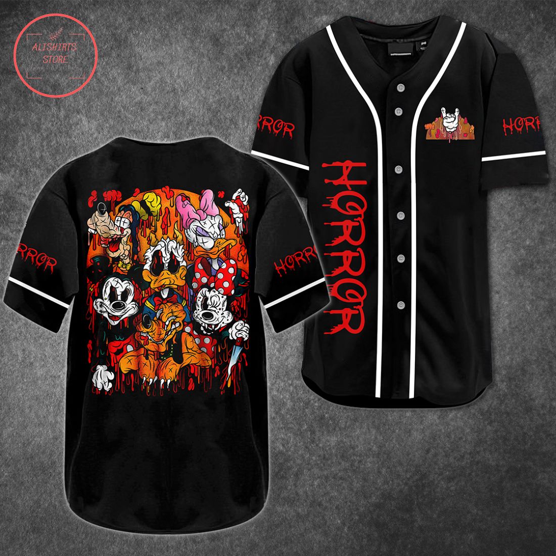 Horror Disney Characters Baseball Jersey