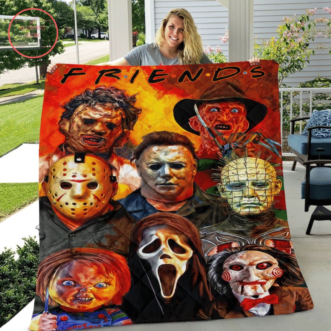 Horror Myers Halloween Quilt Blanket