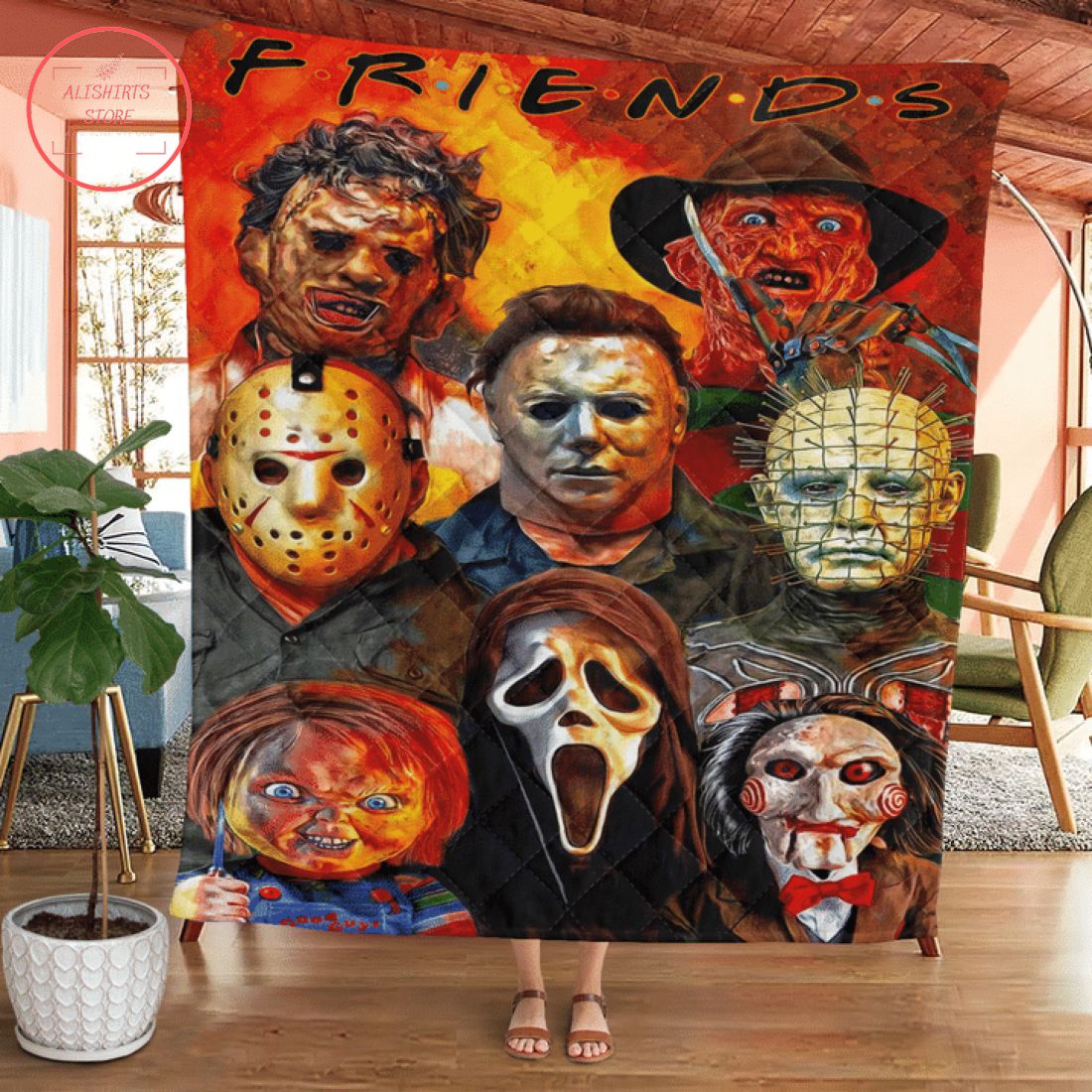 Horror Myers Halloween Quilt Blanket