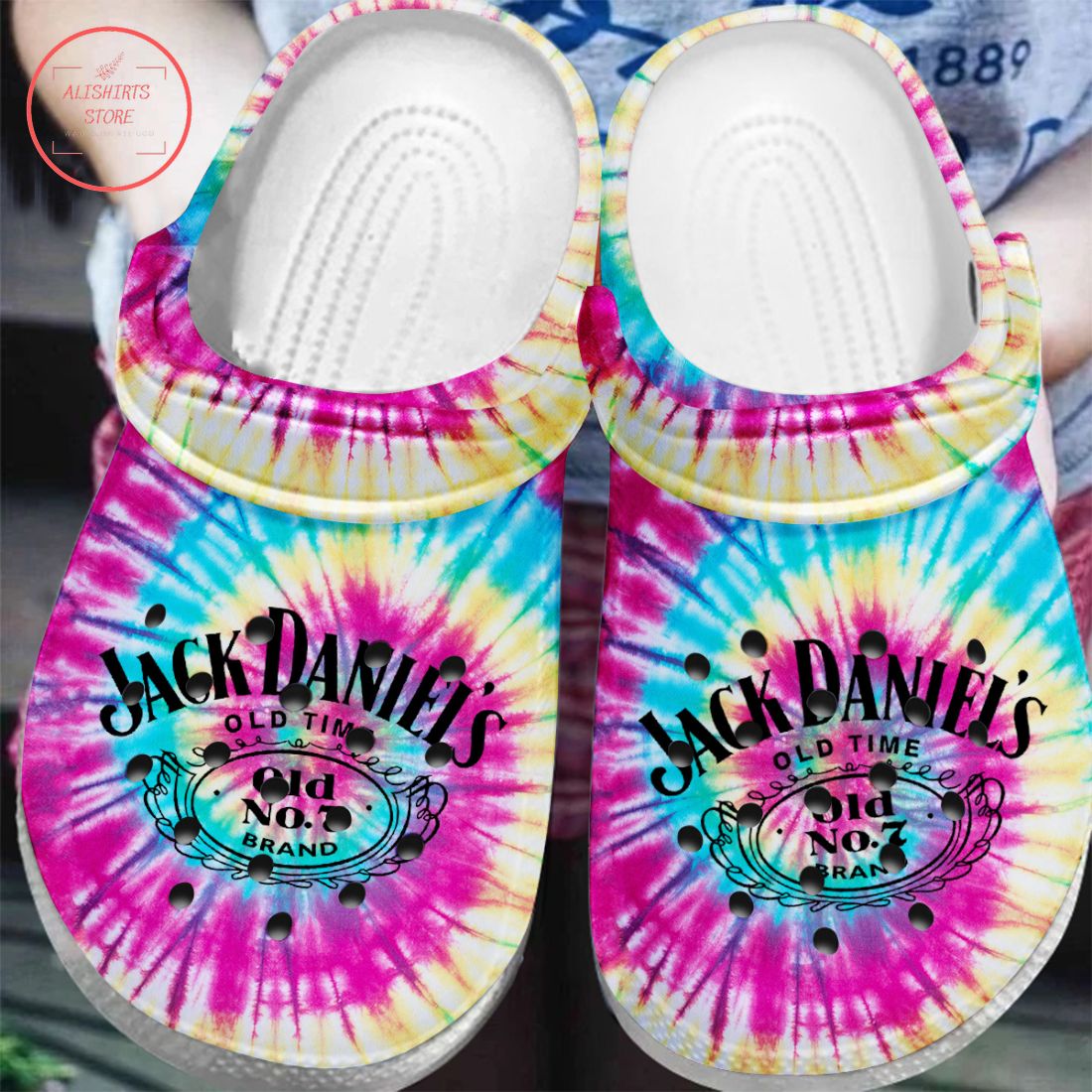 Jack Daniels Tie Dye Crocs Crocband Clog