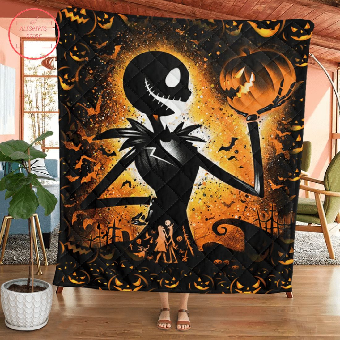 Jack Skellington Halloween Quilt Blanket