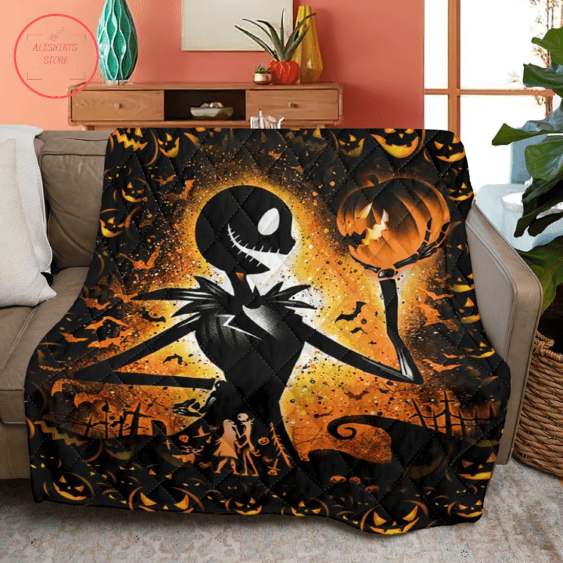 Jack Skellington Halloween Quilt Blanket