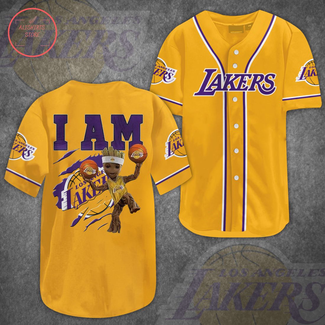 Los Angeles Lakers Groot Baseball Jersey