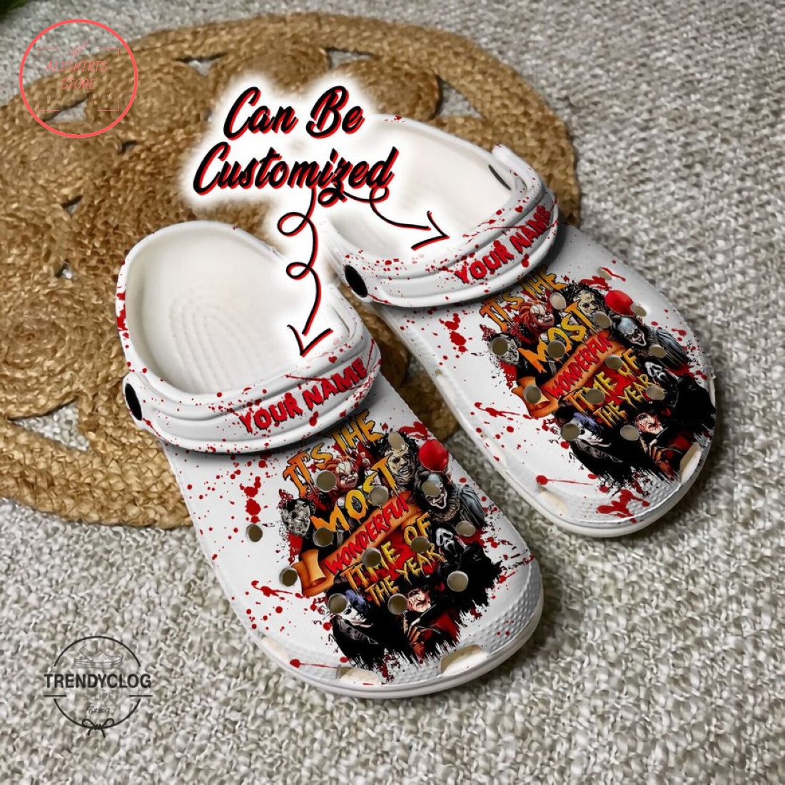 Personalized Horror Characters It's The Most Wonderful Time of The Year Clog Shoes