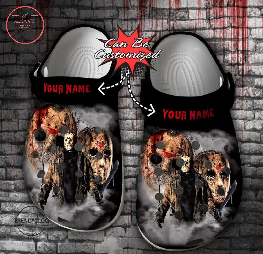 Personalized Jason Voorhees Friday the 13th Horror Movie Clog Shoes