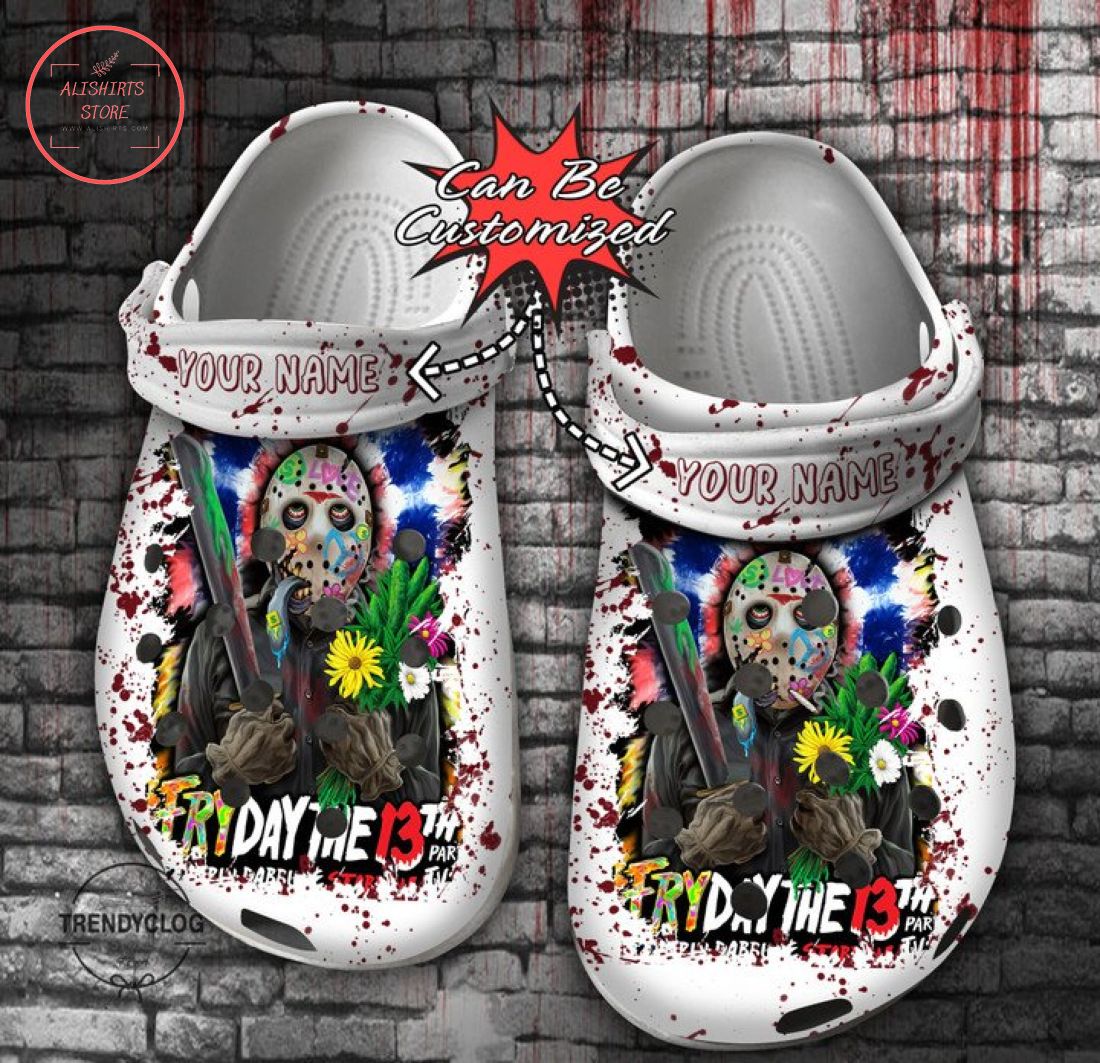 Personalized Jason Voorhees Friday the 13th Tie Dye Clog Shoes