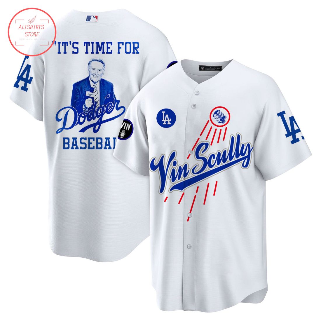 Rip Vin Scully It's time for Dodgers Baseball Jersey