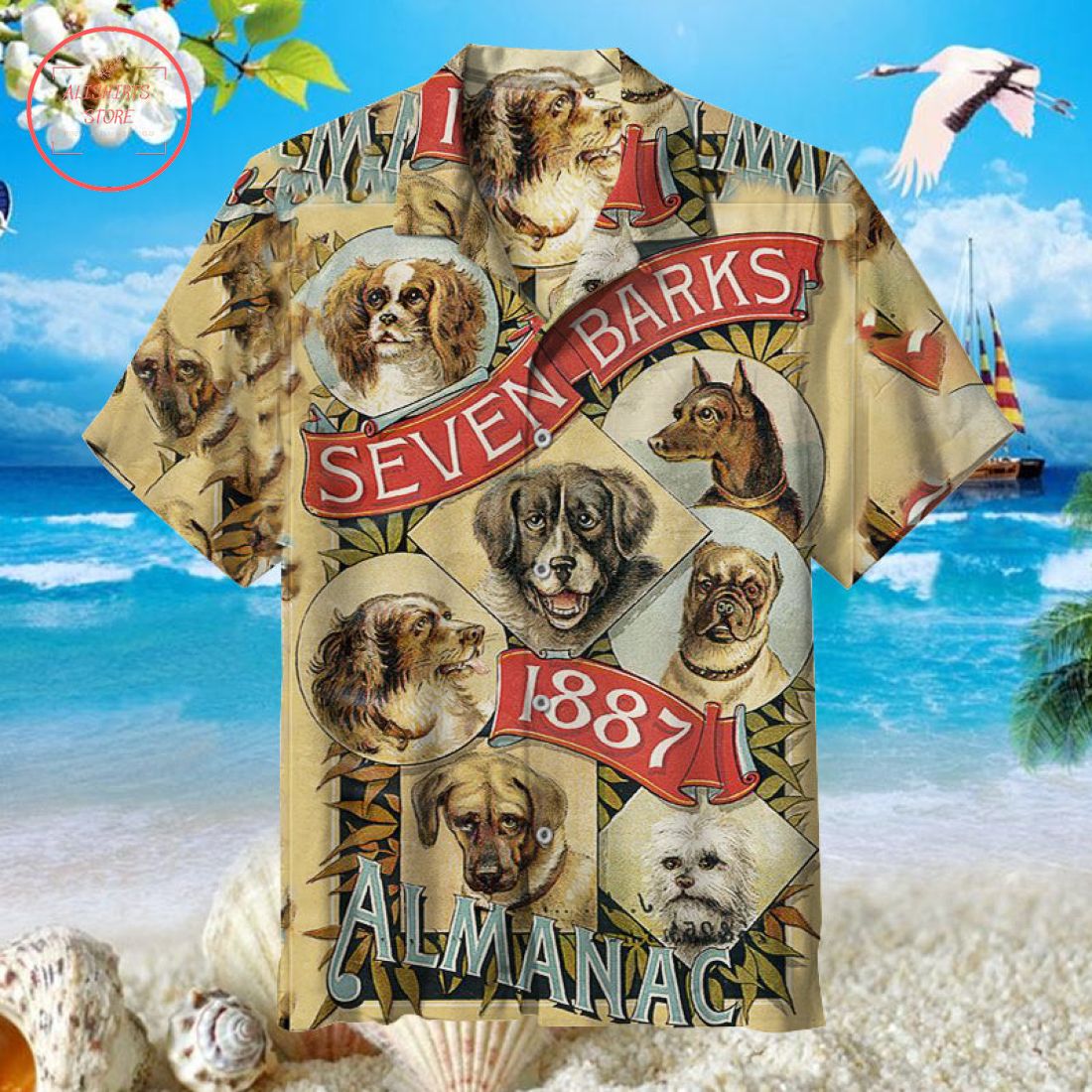 Vintage Seven Barks Almanac 1887 Hawaiian Shirt