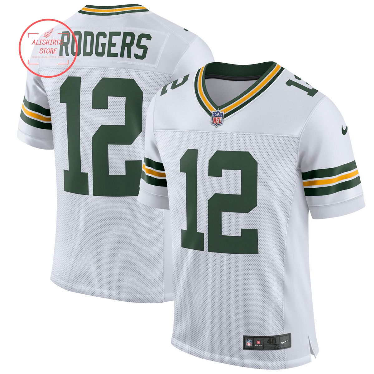 Aaron Rodgers Green Bay Packers Nike Classic Elite Player White Jersey
