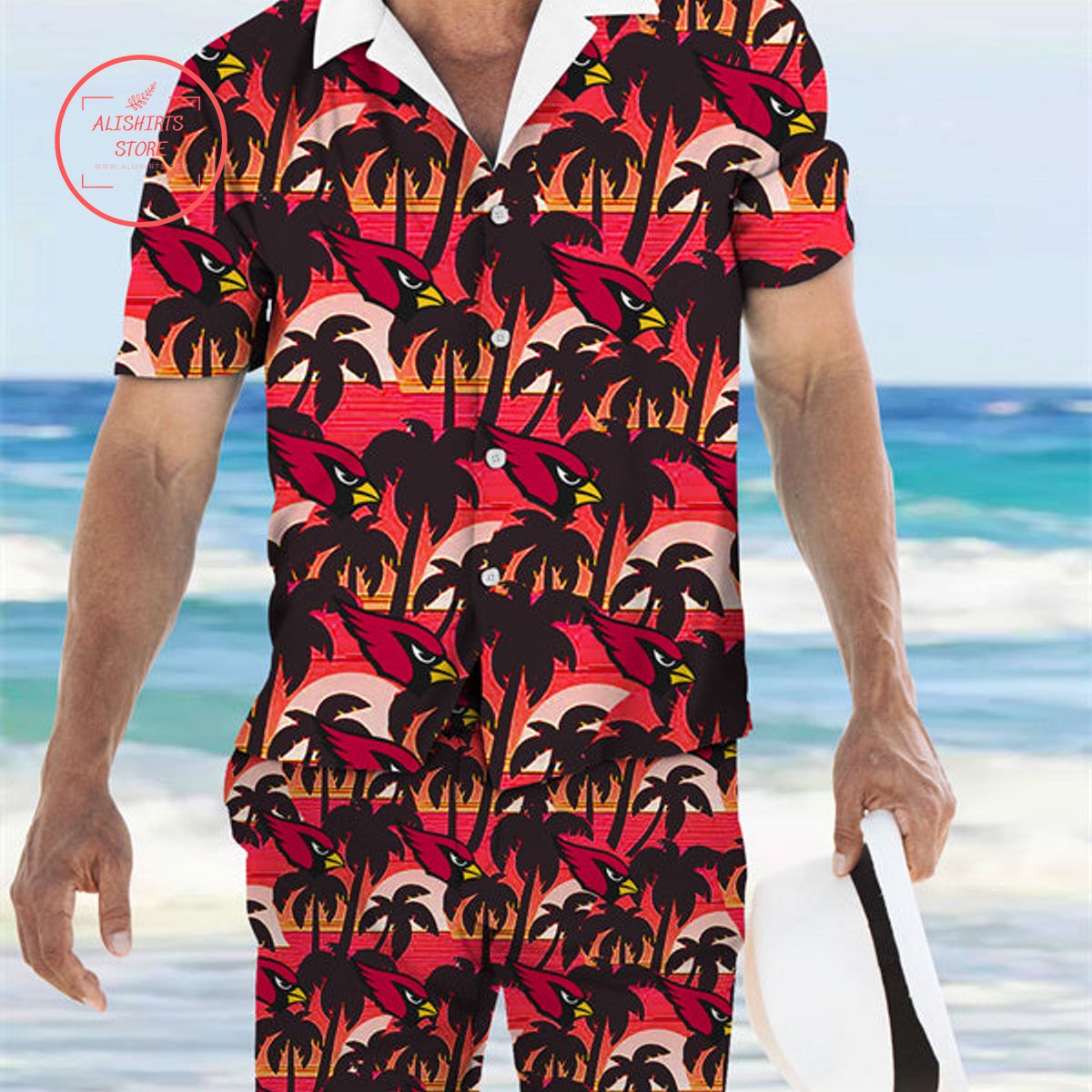 Arizona Cardinals Hawaiian Shirt And Shorts Two-Piece Suits