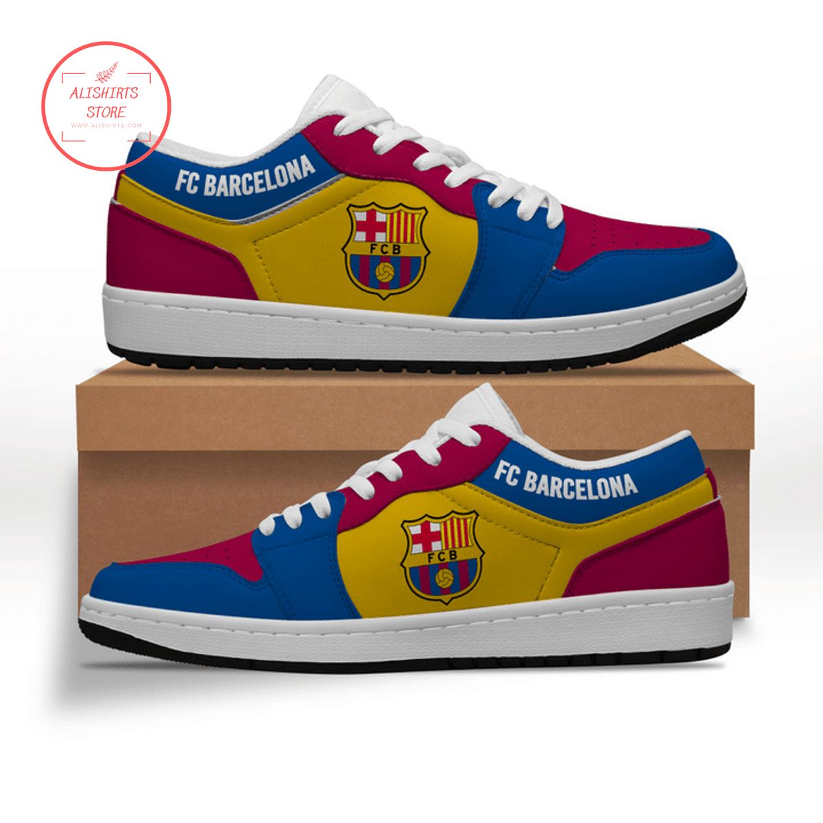 Barcelona FC Low Air Jordan 1 Sneaker Shoes