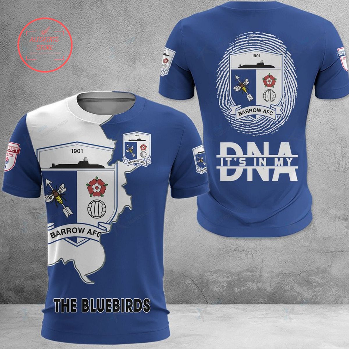 Barrow AFC The Bluebirds DNA Polo Shirt