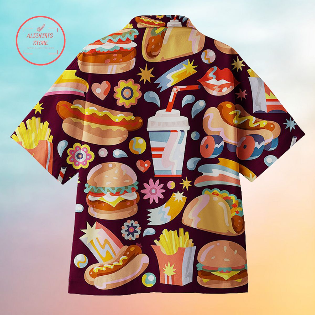 Beautiful Burgers Tacos Hot Dogs Hawaiian Shirt