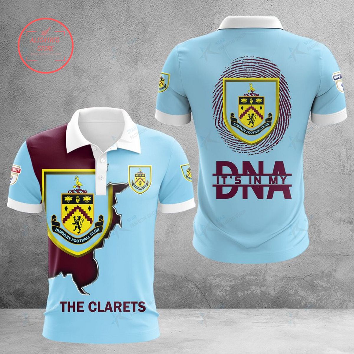 Burnley The Clarets DNA Polo Shirt