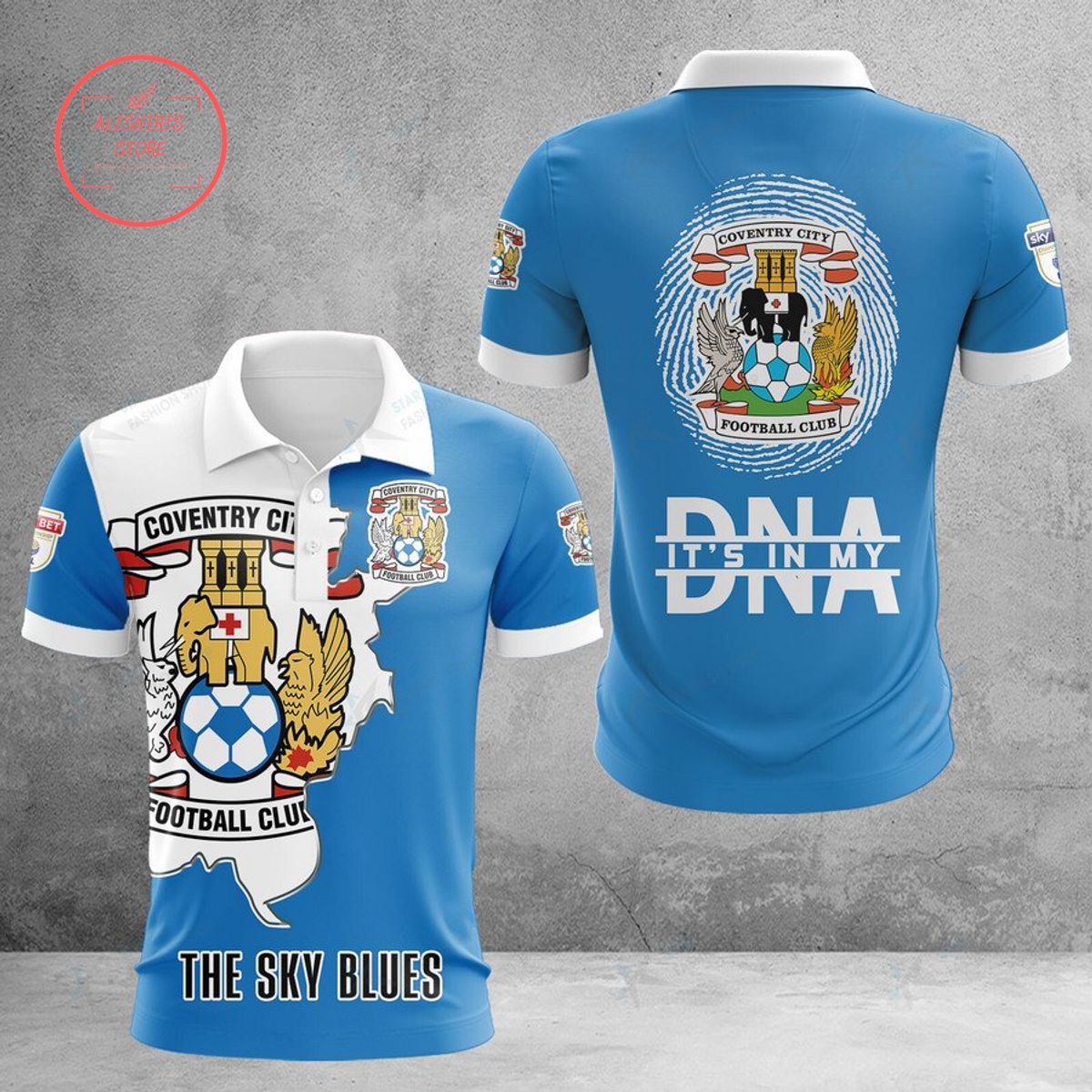 Coventry City FC The Sky Blues DNA Polo Shirt