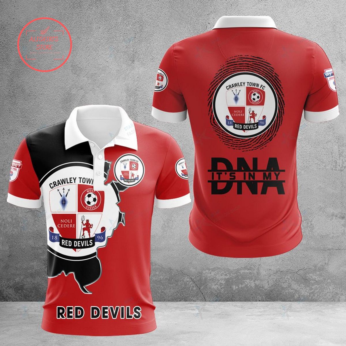 Crawley Town Red Devils DNA Polo Shirt