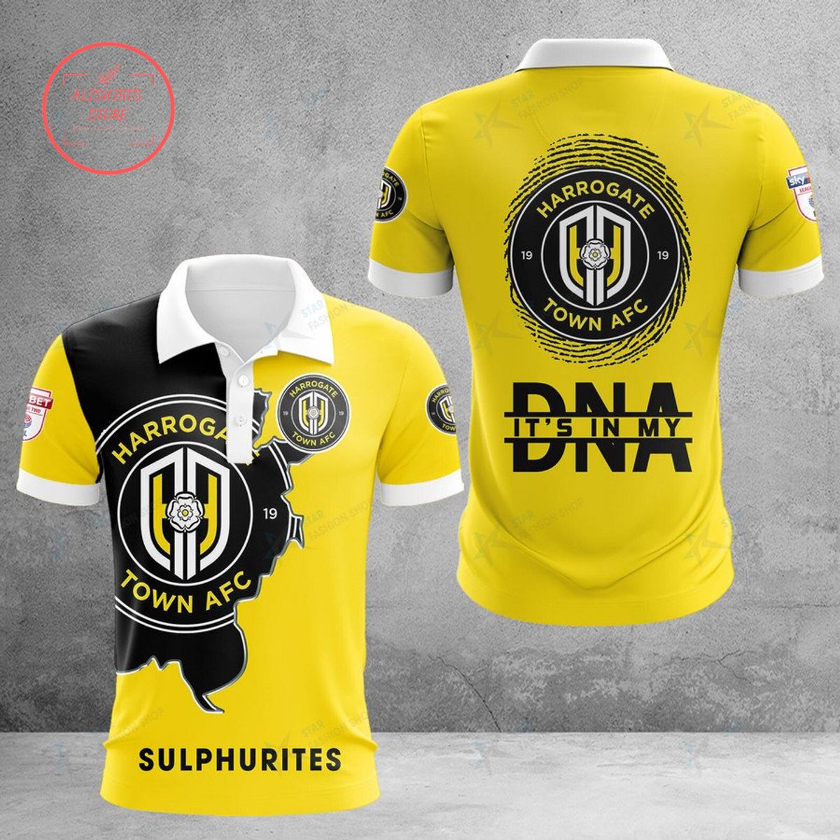 Harrogate Town AFC Sulphurites DNA Polo Shirt