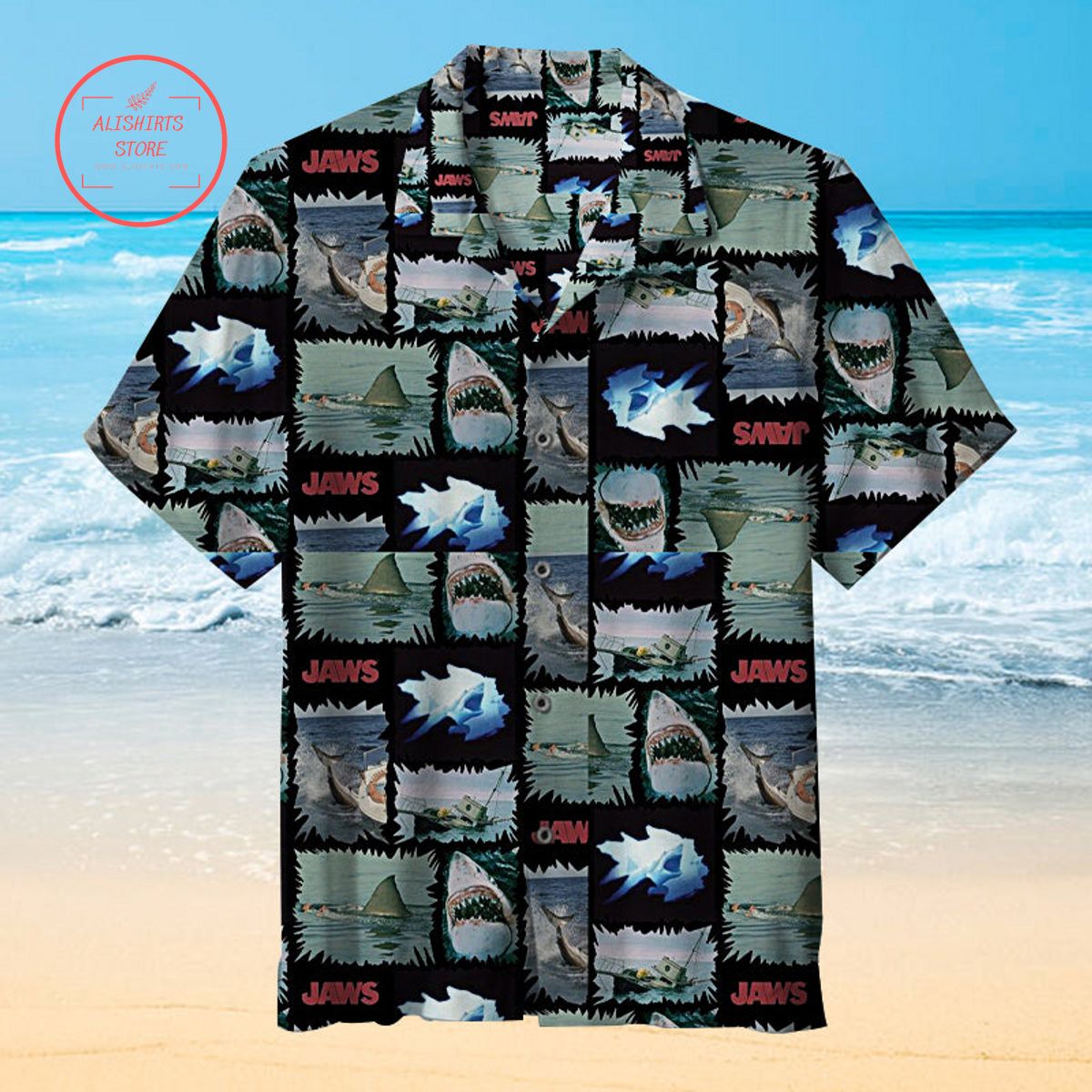 Jaws Collage Unisex Hawaiian Shirt