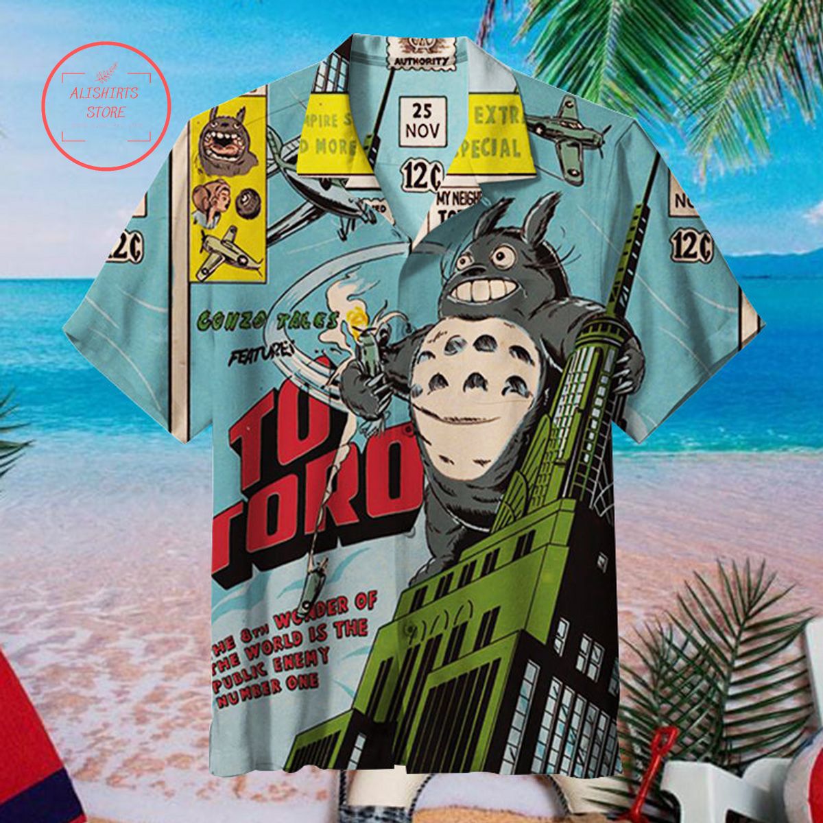 King Kong Totoro Hawaiian shirt