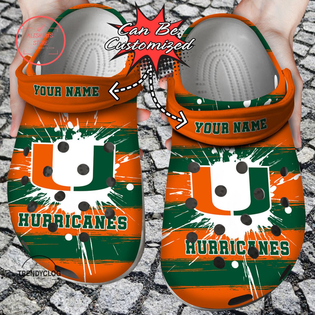 Miami Hurricanes Sport University Crocs Crocband Shoes