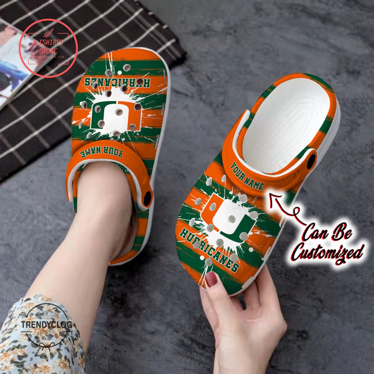 Miami Hurricanes Sport University Crocs Crocband Shoes