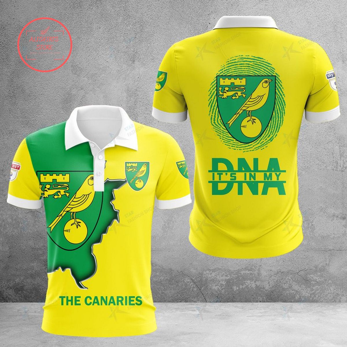 Norwich City The Canaries DNA Polo Shirt