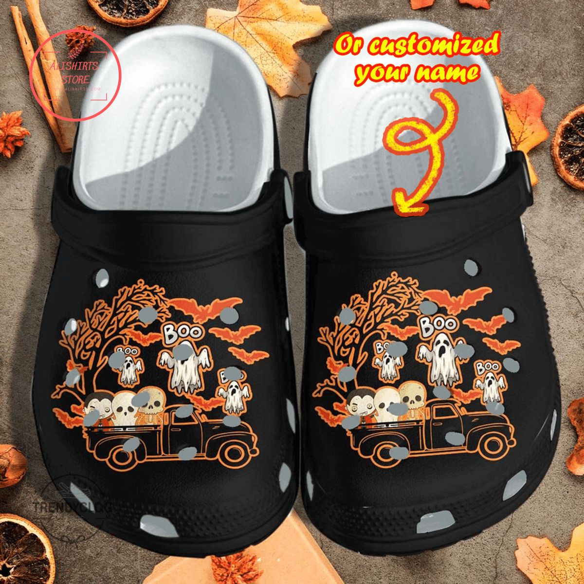 Personalized Halloween Driving Monsters Clog Shoes