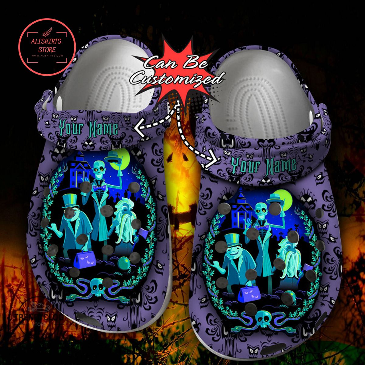 Personalized Halloween Horror Ghost The Haunted Mansion Clog Shoes