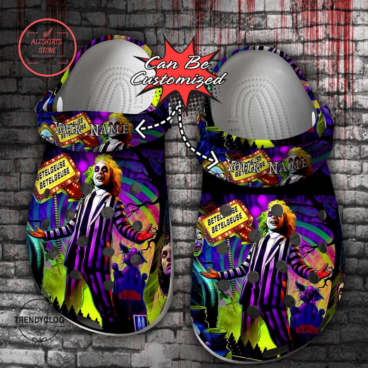 Personalized Halloween Horror Movies Beetlejuice Clog Shoes