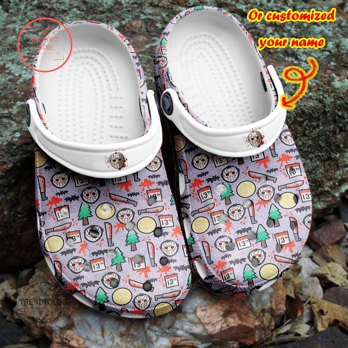 Personalized Halloween Pattern Clog Shoes