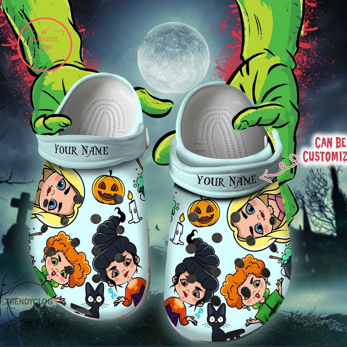 Personalized Hocus Pocus Girls Power Clog Shoes