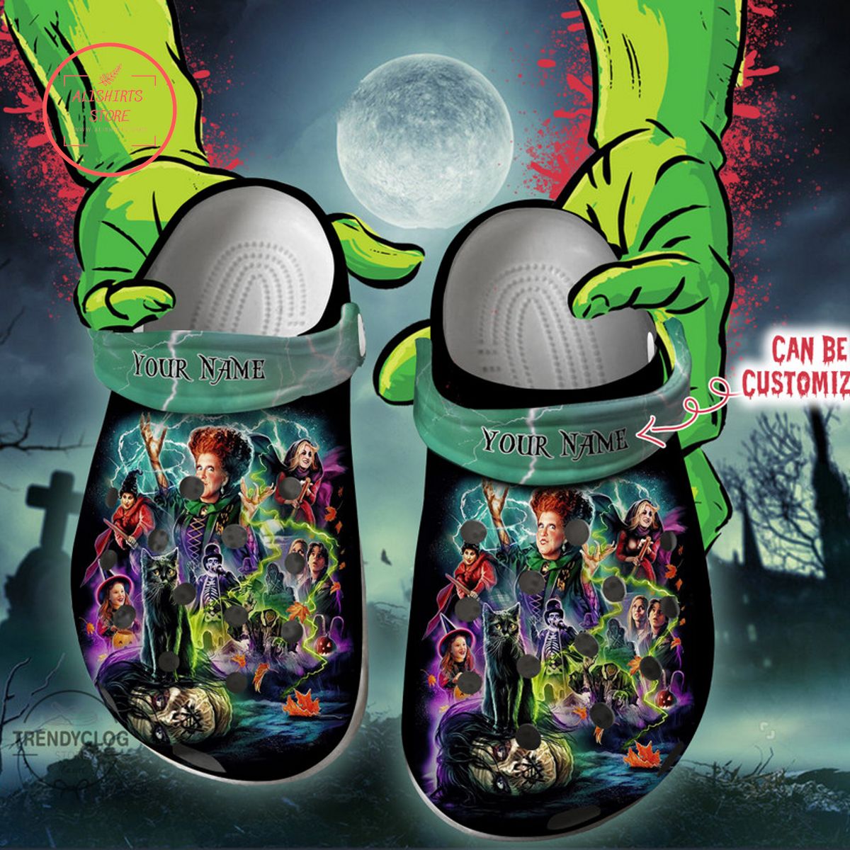 Personalized Hocus Pocus Halloween Sanderson Sisters Hocus Pocus Characters Clog Shoes