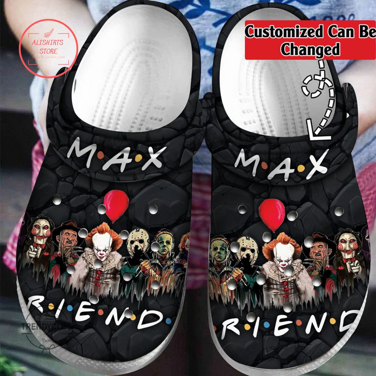 Personalized Horror Friends Scary Faces Clog Shoes