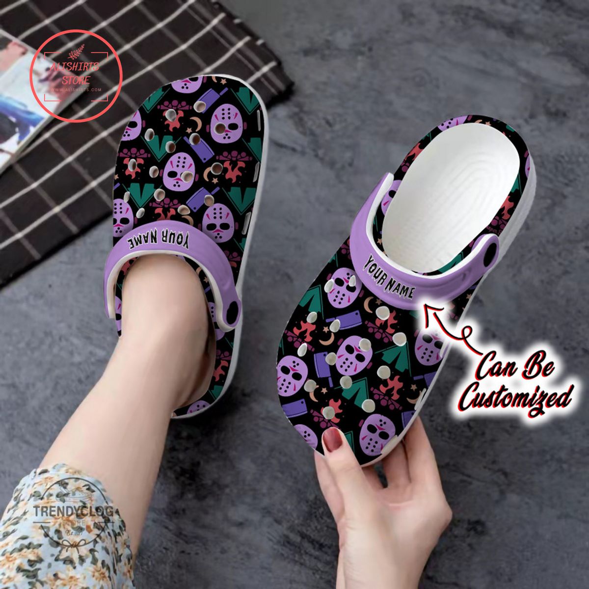 Personalized Horrors Halloween Pattern Clog Shoes