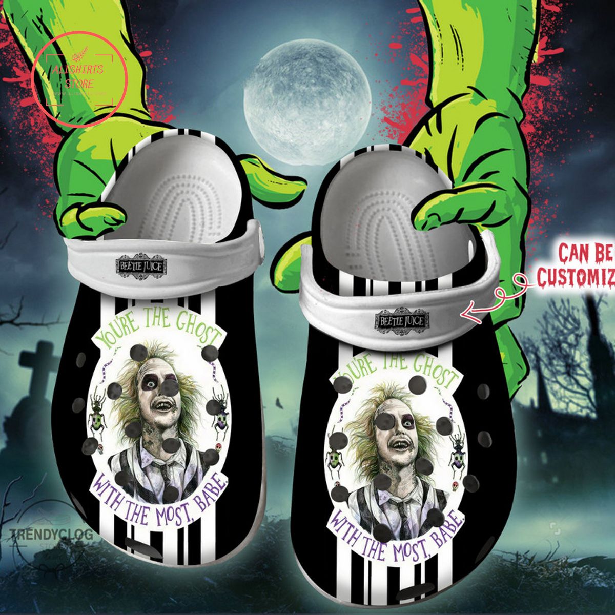 Personalized Horrors You're The Ghost With The Most Babe Clog Shoes