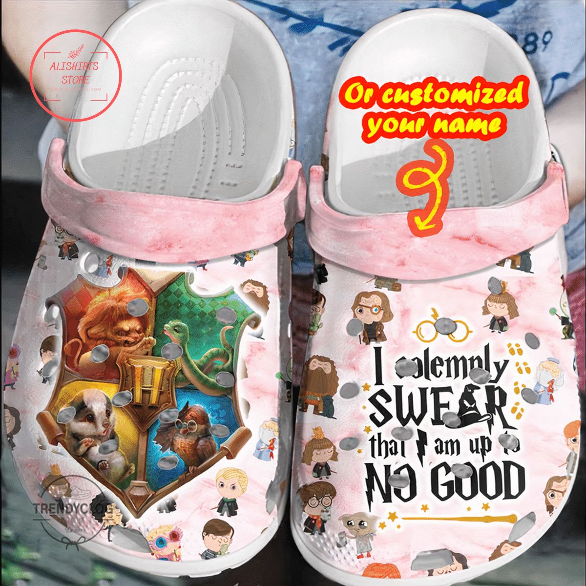 Personalized I Solemnly Swear That I Am Up No Good Clog Shoes