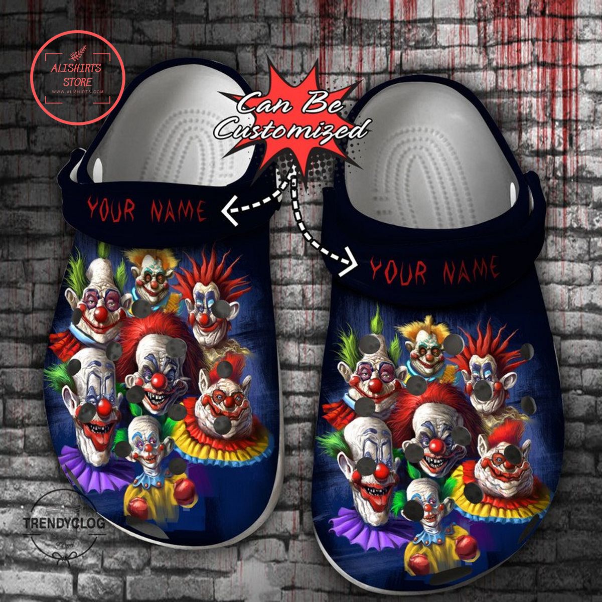 Personalized Killer Klowns From Outer Space Halloween Clog Shoes