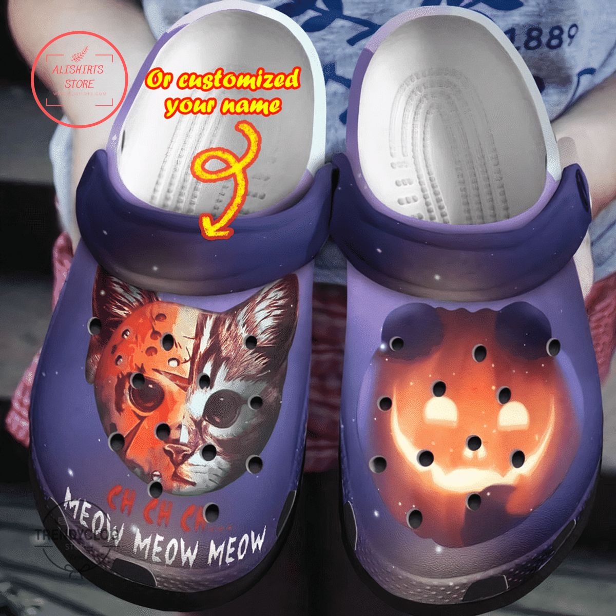 Personalized Meow Cat Clog Shoes