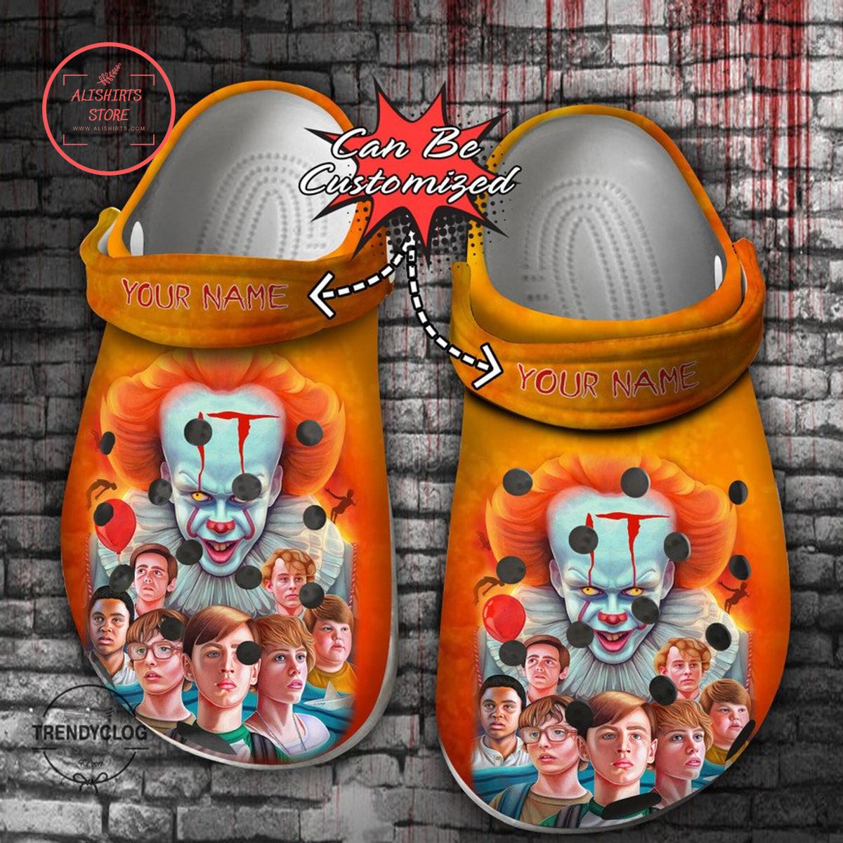 Personalized Movie IT Pennywise Horror Clog Shoes
